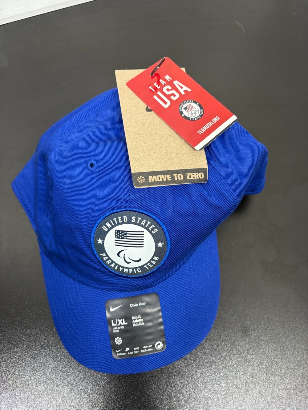 Nike Team USA‎ Paralympic Team Club Cap Blue L/XL Hat NWT